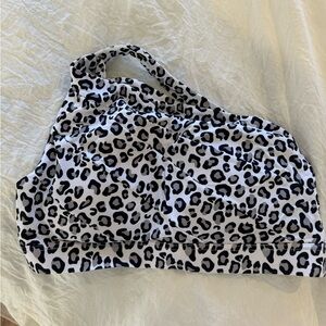 Kiava Asymmetrical Leopard Print Bikini Top